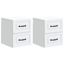 Væghængt Natbord 2 pcs Hvid 34,5 x 33 x 40 cm Konstrueret træ