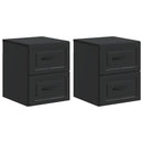 Væghængt Natbord 2 pcs Sort 34,5 x 33 x 40 cm Konstrueret træ
