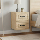 Væghængt Natbord med skuffe 2 pcs Sonoma-eg 34,5 x 33 x 40 cm