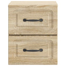 Væghængt Natbord med skuffe 2 pcs Sonoma-eg 34,5 x 33 x 40 cm
