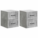 Væghængt Natbord med skuffe 2 pcs Betongrå 34,5 x 33 x 40 cm
