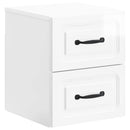 Væghængt Natbord 2 pcs Hvid højglans 34,5 x 33 x 40 cm