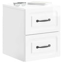Væghængt Natbord 2 pcs Hvid højglans 34,5 x 33 x 40 cm