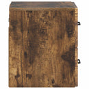 Væghængt Natbord med skuffe 2 pcs Røget eg 34,5 x 33 x 40 cm