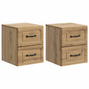 Væghængt Natbord med skuffe 2 pcs Artisan-eg 34,5 x 33 x 40 cm