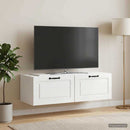 Væghængt TV-skab Hvid højglans 98 x 41 x 30 cm Konstrueret træ