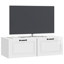 Væghængt TV-skab Hvid højglans 98 x 41 x 30 cm Konstrueret træ