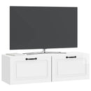 Væghængt TV-skab Hvid højglans 98 x 31 x 30 cm Konstrueret træ