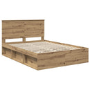 Sengestel med skuffe Artisan eg 150 x 200 cm Massiv fyrretræ