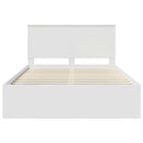 Sengestel med hovedgærde Hvid 140 x 190 cm Massiv fyrretræ