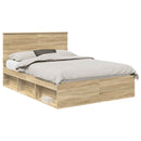 Sengestel med hovedgærde Sonoma 140 x 190 cm Massiv fyrretræ