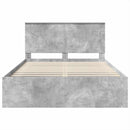 Sengestel med hovedgærde Beton 140 x 190 cm Massiv fyrretræ