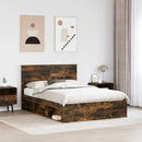 Sengestel med hovedgærde Røget eg 140 x 190 cm Massiv fyrretræ