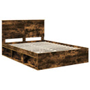 Sengestel med hovedgærde Røget eg 140 x 190 cm Massiv fyrretræ
