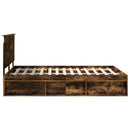 Sengestel med hovedgærde Røget eg 140 x 190 cm Massiv fyrretræ