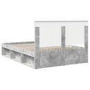 Sengestel med hovedgærde Beton 140 x 200 cm Massiv fyrretræ