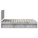 Sengestel med hovedgærde Beton 140 x 200 cm Massiv fyrretræ