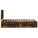 Sengestel med hovedgærde Røget eg 135 x 190 cm Massiv fyrretræ