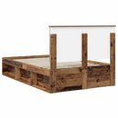 Sengestel med skuffe Gammelt træ 135 x 190 cm Massiv fyrretræ