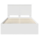 Sengestel med hovedgærde Hvid 120 x 190 cm Massiv fyrretræ