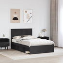 Sengestel med hovedgærde Sort 120 x 190 cm Massiv fyrretræ