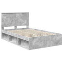 Sengestel med hovedgærde Beton 120 x 190 cm Massiv fyrretræ