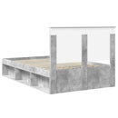 Sengestel med hovedgærde Beton 120 x 190 cm Massiv fyrretræ