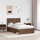 Sengestel med hovedgærde Brun eg 120 x 190 cm Massiv fyrretræ