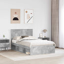 Sengestel med hovedgærde Beton 120 x 200 cm Massiv fyrretræ