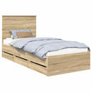 Sengestel med skuffe Sonoma eg 100 x 200 cm Ingeniørtræ