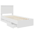 Sengestel med skuffe Hvid 90 x 200 cm Ingeniørtræ