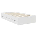 Sengestel med skuffe Hvid 90 x 200 cm Ingeniørtræ