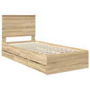 Sengestel med skuffe Sonoma eg 75 x 190 cm Ingeniørtræ