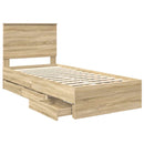 Sengestel med skuffe Sonoma eg 75 x 190 cm Ingeniørtræ