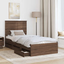 Sengestel med skuffe Brun eg 75 x 190 cm Ingeniørtræ
