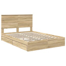 Opbevaringsseng Sonoma eg 160 x 200 cm Konstrueret træ