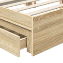 Opbevaringsseng Sonoma eg 140 x 190 cm Konstrueret træ