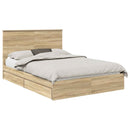 Opbevaringsseng Sonoma eg 140 x 190 cm Konstrueret træ