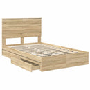 Opbevaringsseng Sonoma eg 135 x 190 cm Konstrueret træ