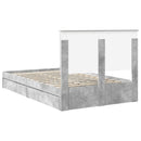 Opbevaringsseng Beton Grå 135 x 190 cm Konstrueret træ