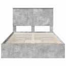 Opbevaringsseng Beton Grå 135 x 190 cm Konstrueret træ