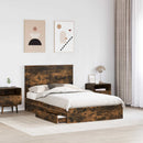 Opbevaringsseng Røget eg 135 x 190 cm Konstrueret træ