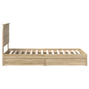Opbevaringsseng Sonoma eg 100 x 200 cm Konstrueret træ