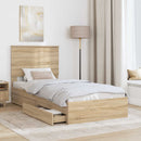 Opbevaringsseng Sonoma eg 90 x 190 cm Konstrueret træ