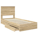 Opbevaringsseng Sonoma eg 90 x 190 cm Konstrueret træ