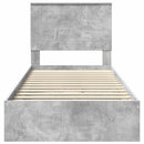 Opbevaringsseng Beton Grå 90 x 190 cm Konstrueret træ
