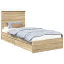 Opbevaringsseng Sonoma eg 75 x 190 cm Konstrueret træ