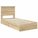 Opbevaringsseng Sonoma eg 75 x 190 cm Konstrueret træ