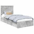 Opbevaringsseng Beton Grå 75 x 190 cm Konstrueret træ