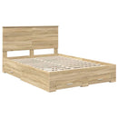 Sengestel med hovedgærde Sonoma eg 150 x 200 cm Konstrueret træ